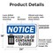 Signmission Keep Lid Of Container Closed, 24 in W x Rectangle, Plastic OS-2PACK-NS-P-1824-L-15863 - alternate 8
